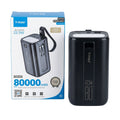 T-Max 80000mah Power Bank | Built-in Cables Led Light