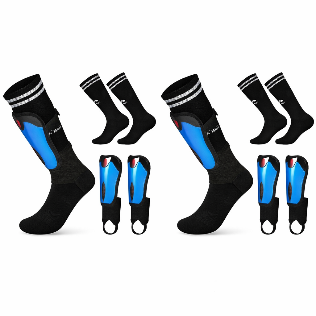 Pro Shield Football Shin Guard Set (With Socks & Ankle Support)