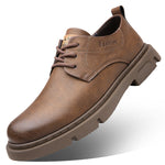 Men's leather shoes autumn British platform trend derby shoes men's casual wedding black low-top workwear Martin boots shoes