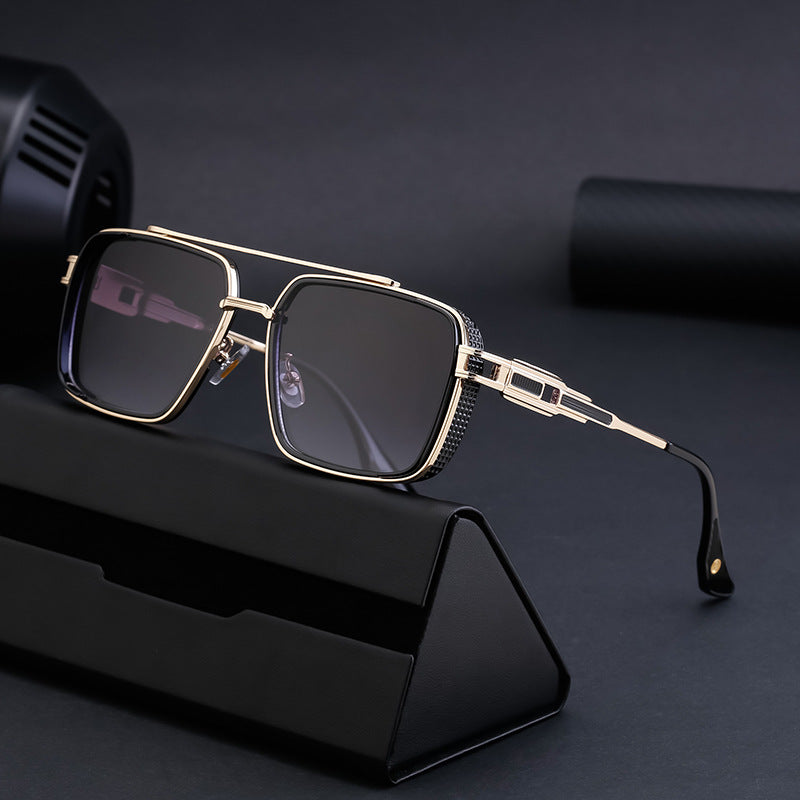 Vintage-Style Square Aviator Sunglasses