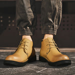 Spring and summer new high-top men's leather shoes cargo shoes cross-border foreign trade European and American style casual business formal wear Martin boots for men