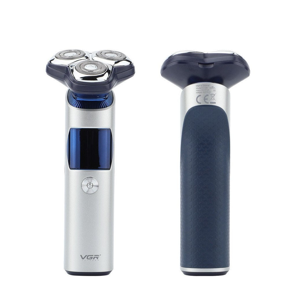 VGR328 Cross-border New Men's Shave LCD Digital Display IPX7 Washed Three-Head Floating Electric Shaver