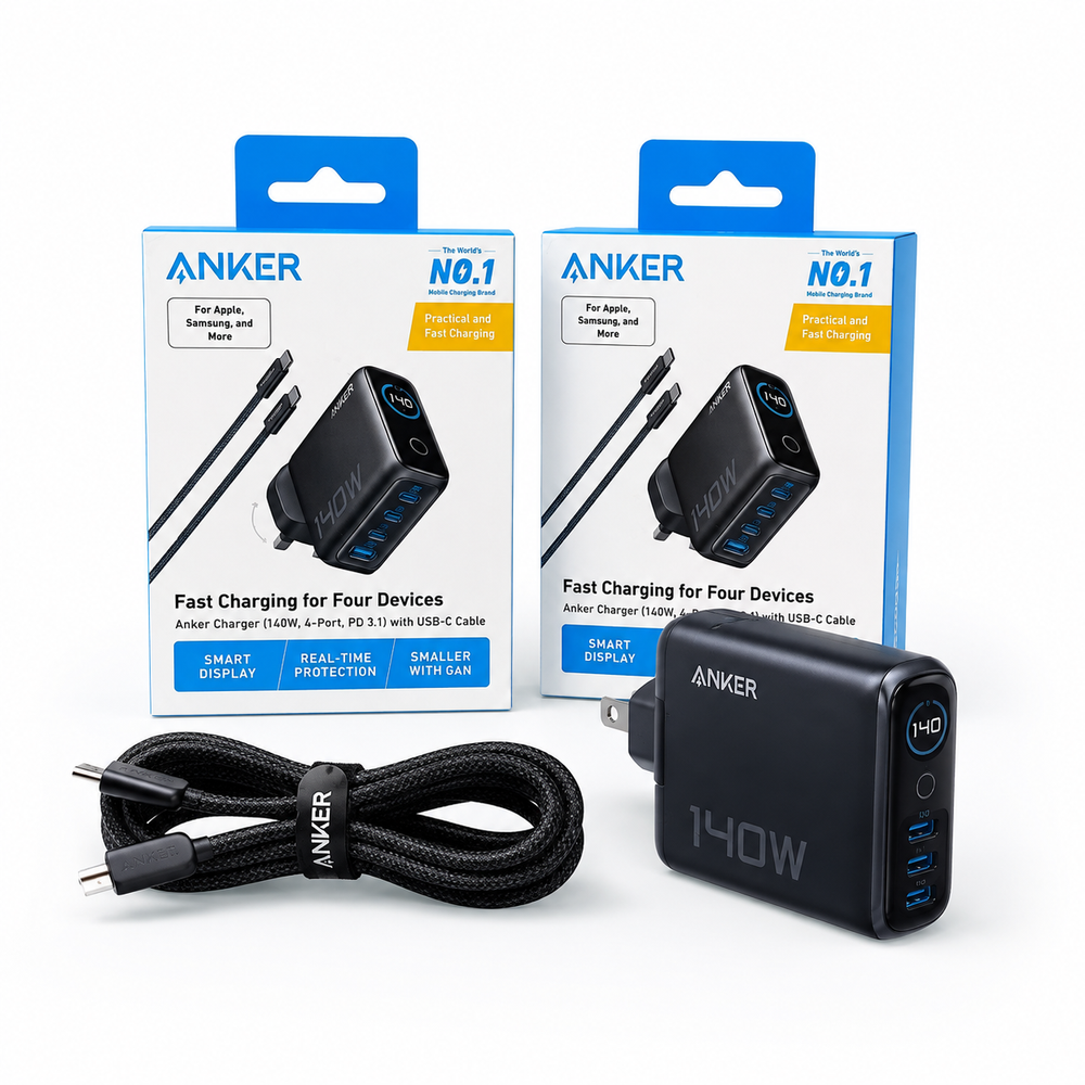 Anker 140W 4-Port GaN Charger with USB-C Cable