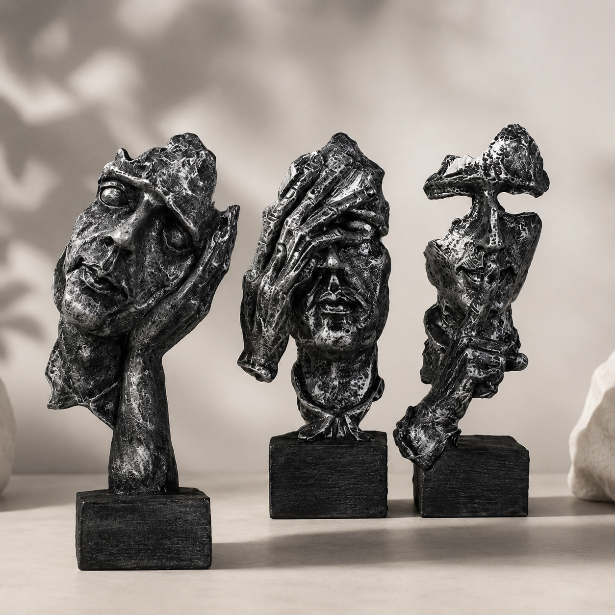 3pcs black and gray abstract tree clean product image
