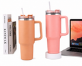 Double layer stainless steel insulated tumblers with straw