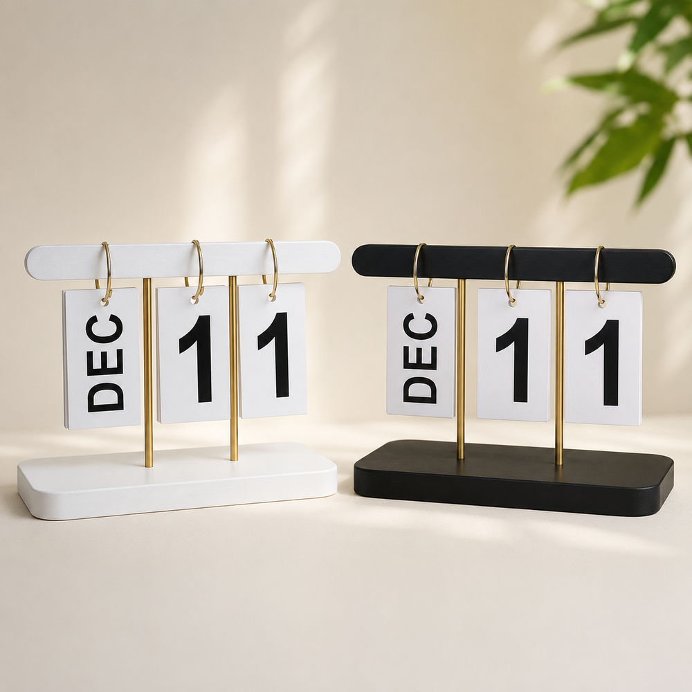 Wooden Page Flip Desk Calendar Creative