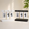Wooden page flip desk calendar clean product image