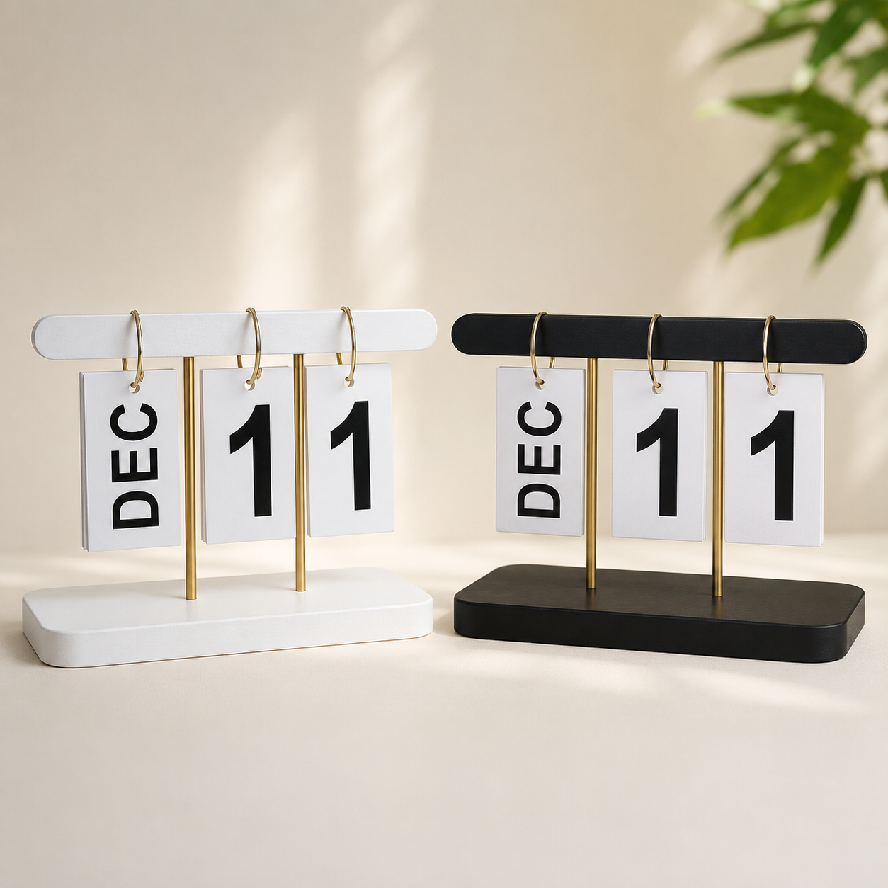 Wooden page flip desk calendar clean product image