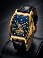 Original product image - AOKULASIC Blue Tonneau Black Strap Men's Watch – #2031
