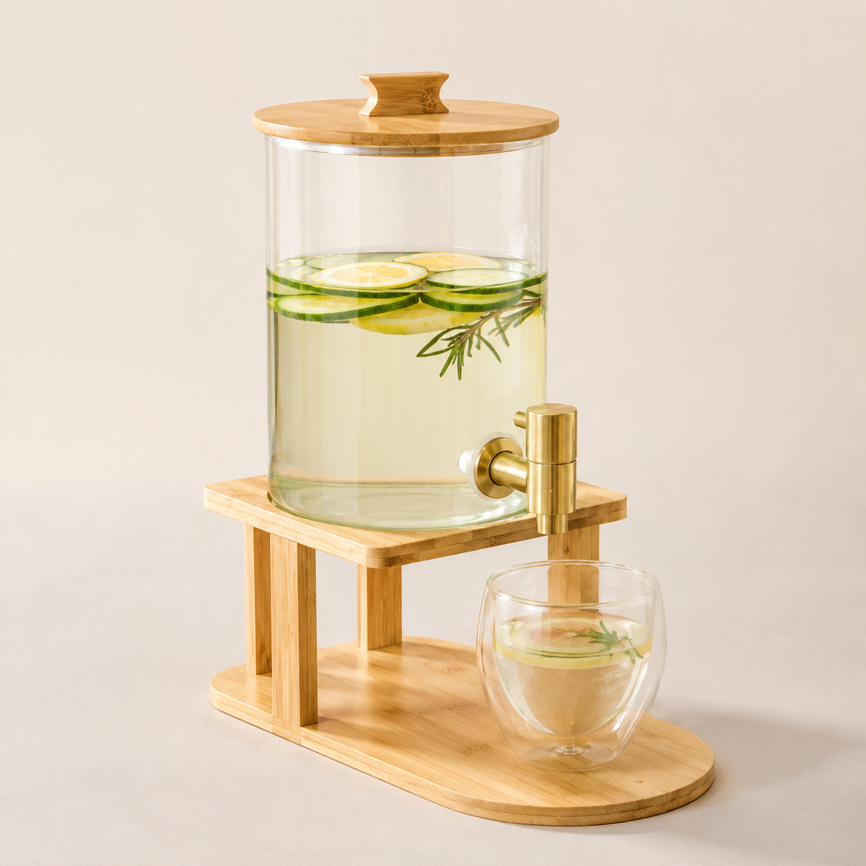 Original product image - 3.6L Glass Dispenser Jar With Bamboo Stand