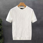 Original product image - Diamond Checkered White Short-Sleeve Sweater