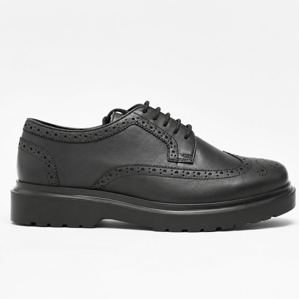 Black Brogue Derby Shoe