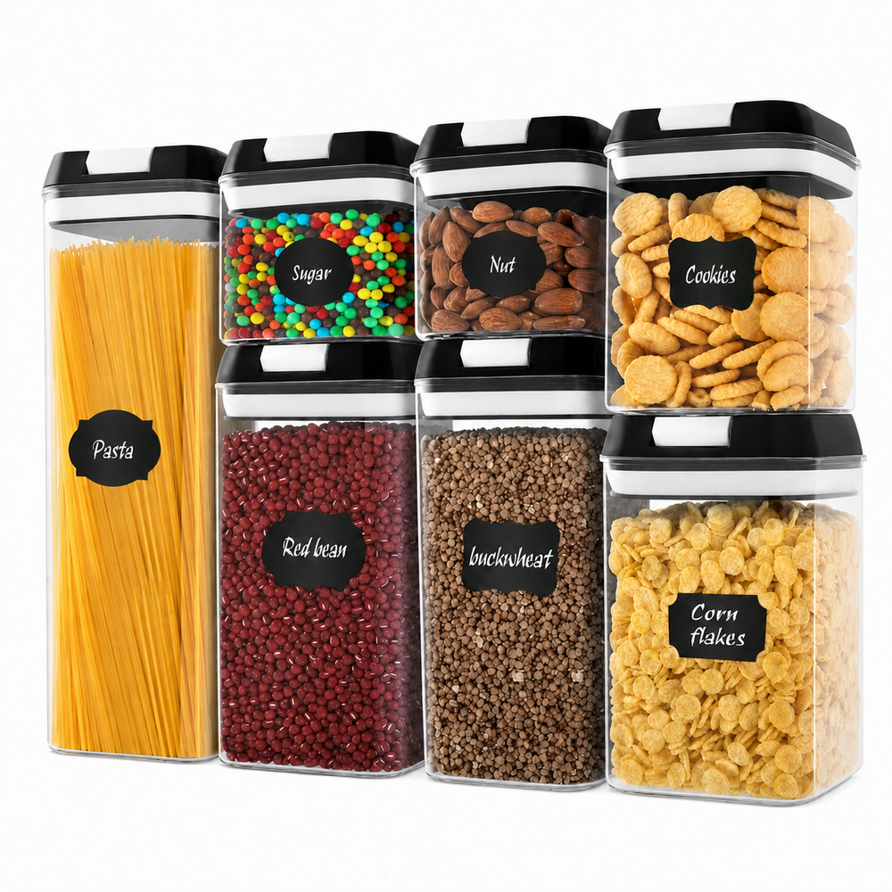 Black and Clear Food Storage Container Set