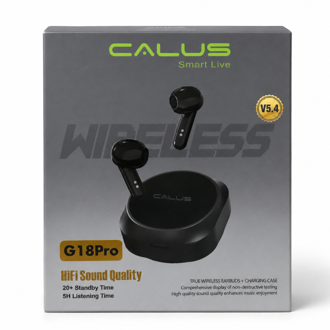 CALUS G18Pro V5.4 wireless earbuds retail box