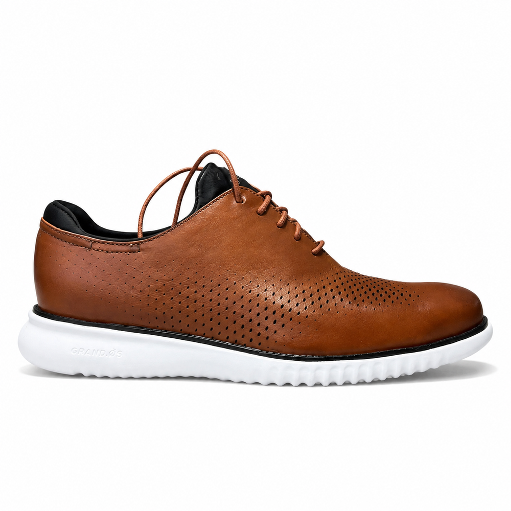 Cole Haan ZeroGrand Brown Perforated Shoe