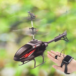 Dynamic toy helicopter flying with palm sensor and wristband controller