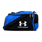 Blue Ezi Sports duffel bag on white background