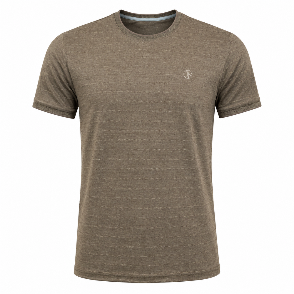 Men's Textured Striped Crew-Neck T-Shirt