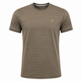 Brown textured striped short-sleeve crew-neck T-shirt