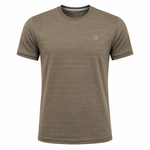 Brown textured striped short-sleeve crew-neck T-shirt