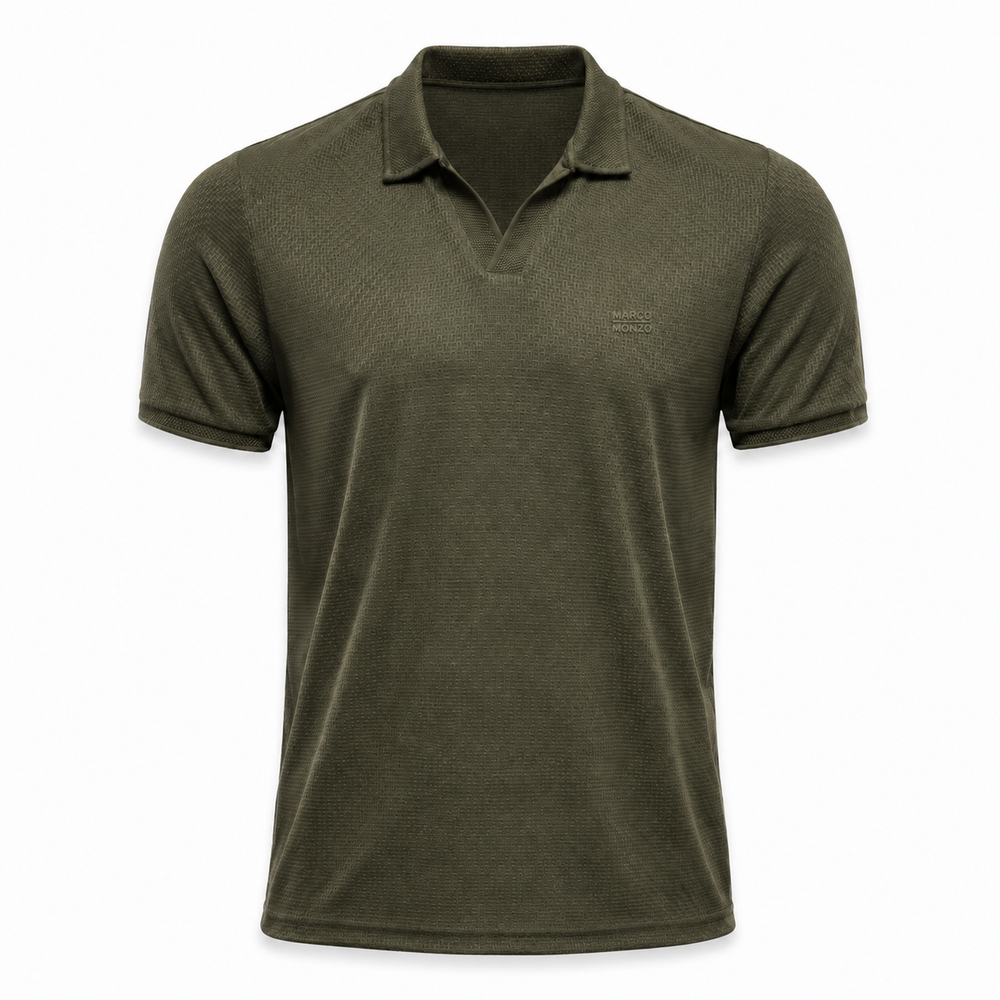 Men's Olive Textured Polo Shirt