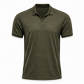 Olive textured polo shirt with chest logo