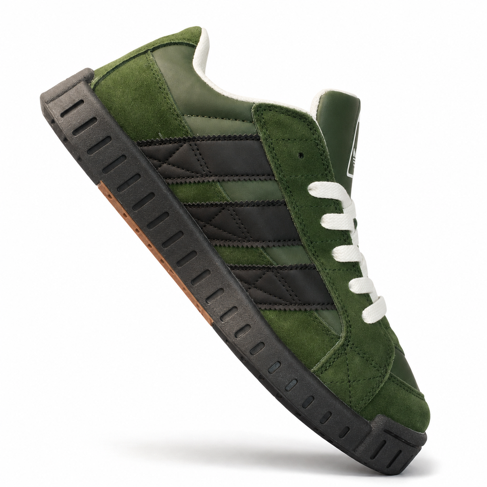Green and Black Low-Top Sneakers