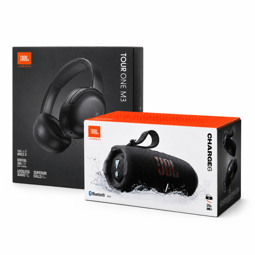 JBL Immersive Audio Duo – Tour One M3 Headphones + Charge 6 Speaker