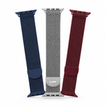 LAUT metal mesh Apple Watch bands in Blue, Silver, and Rosy