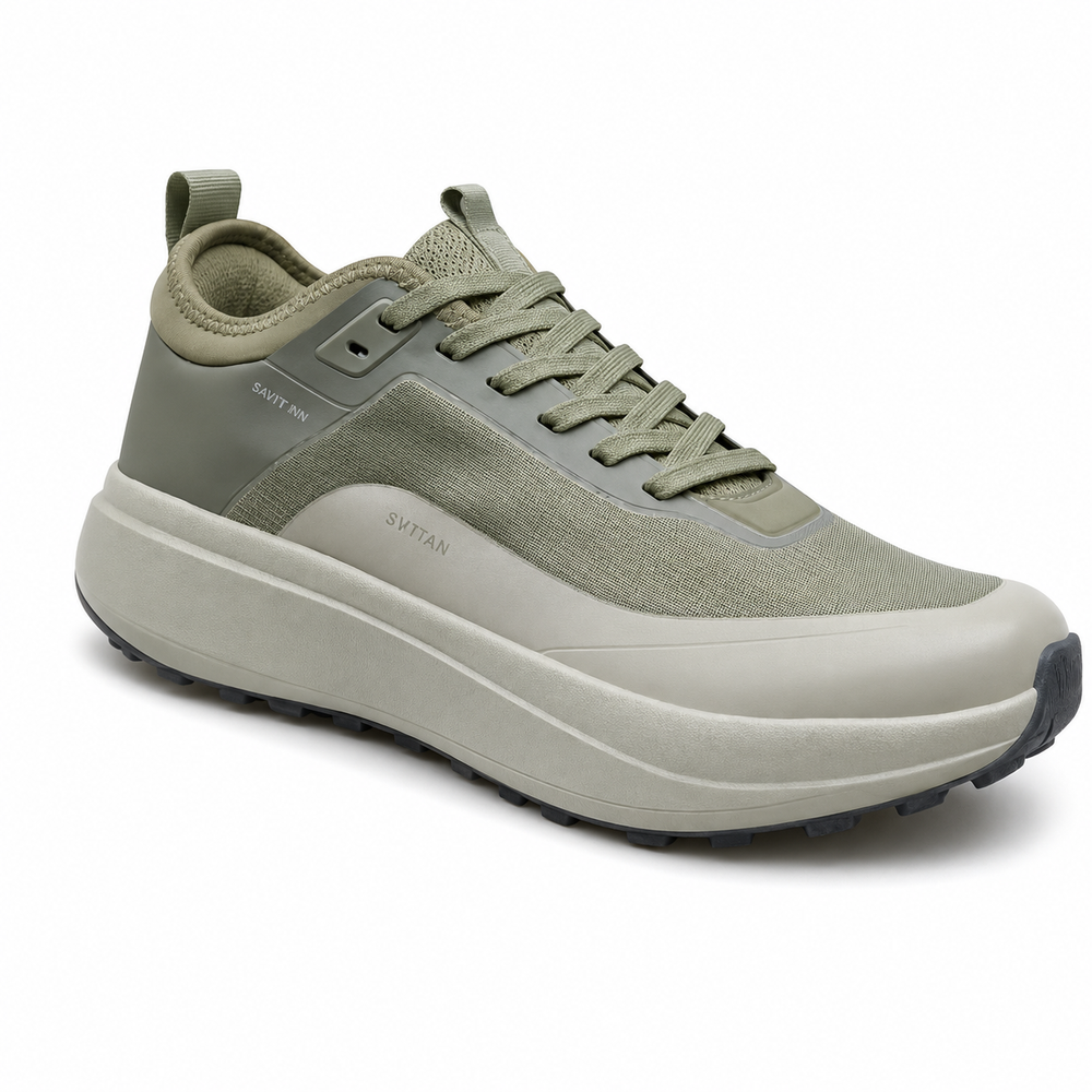Light Green Thick-Sole Athletic Shoes