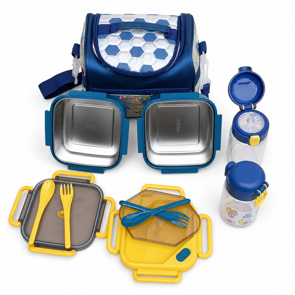 Blue Kids Stainless Steel Lunch Set
