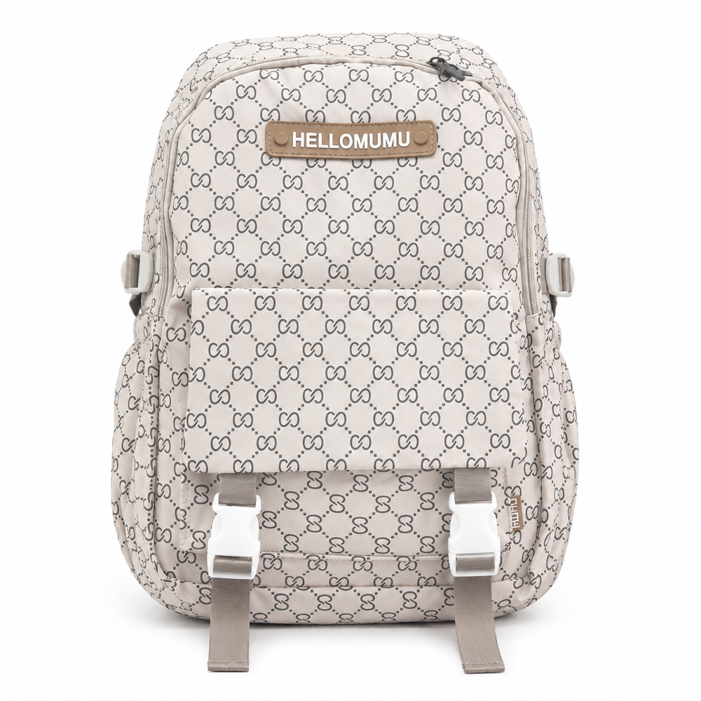 HelloMumu Beige Monogram Backpack