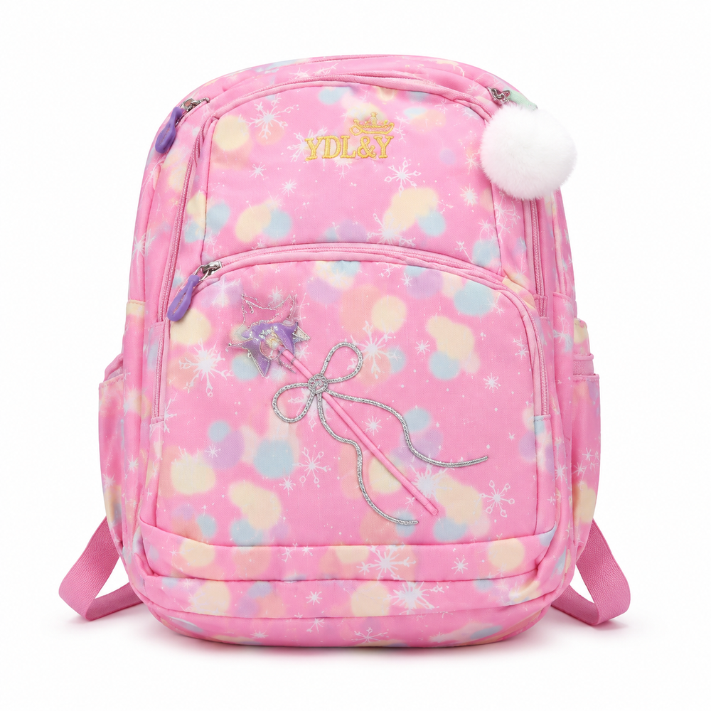 Pink Pastel Bow Backpack