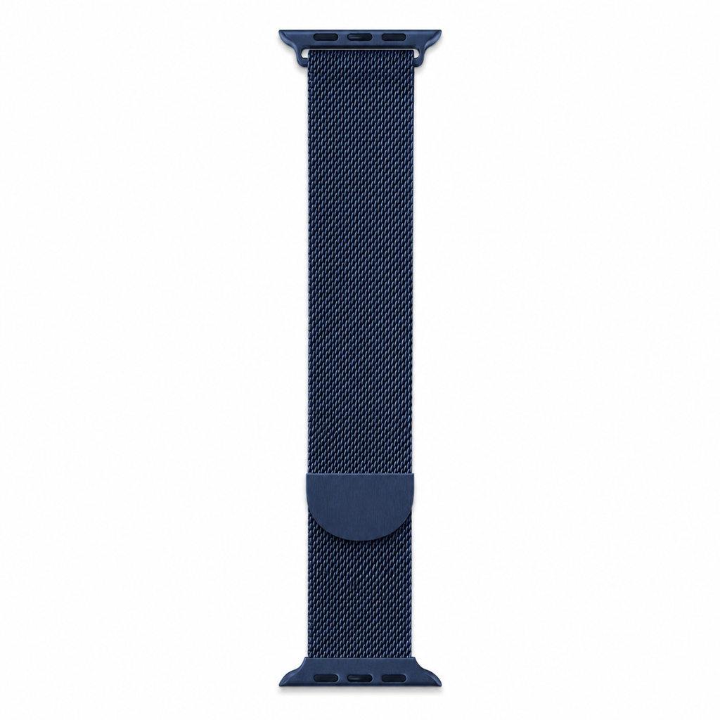 Blue metal mesh Apple Watch band