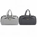 Light gray and dark gray Mont Blanc patterned duffel bags