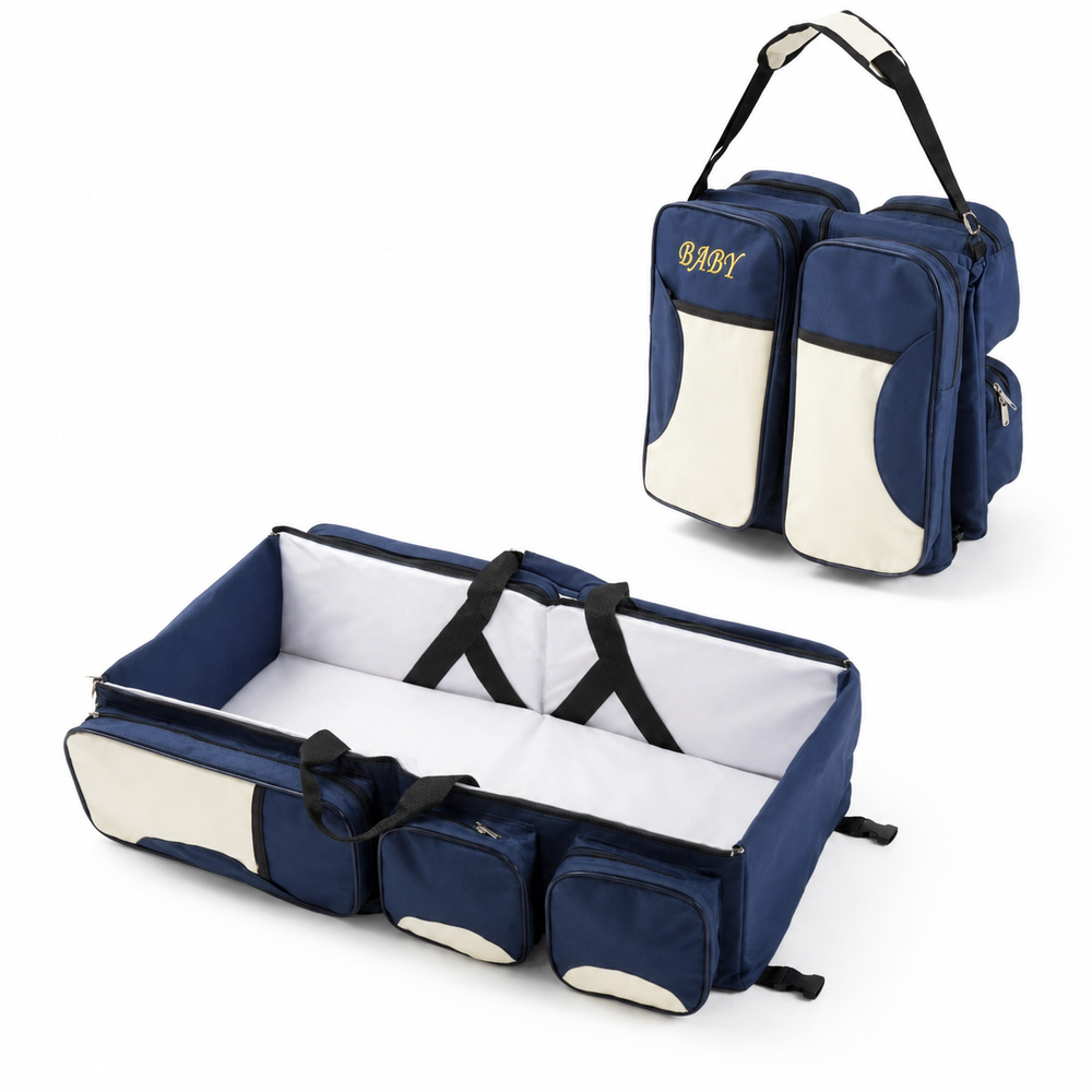 Navy Blue 3-in-1 Portable Baby Bed Travel Bag