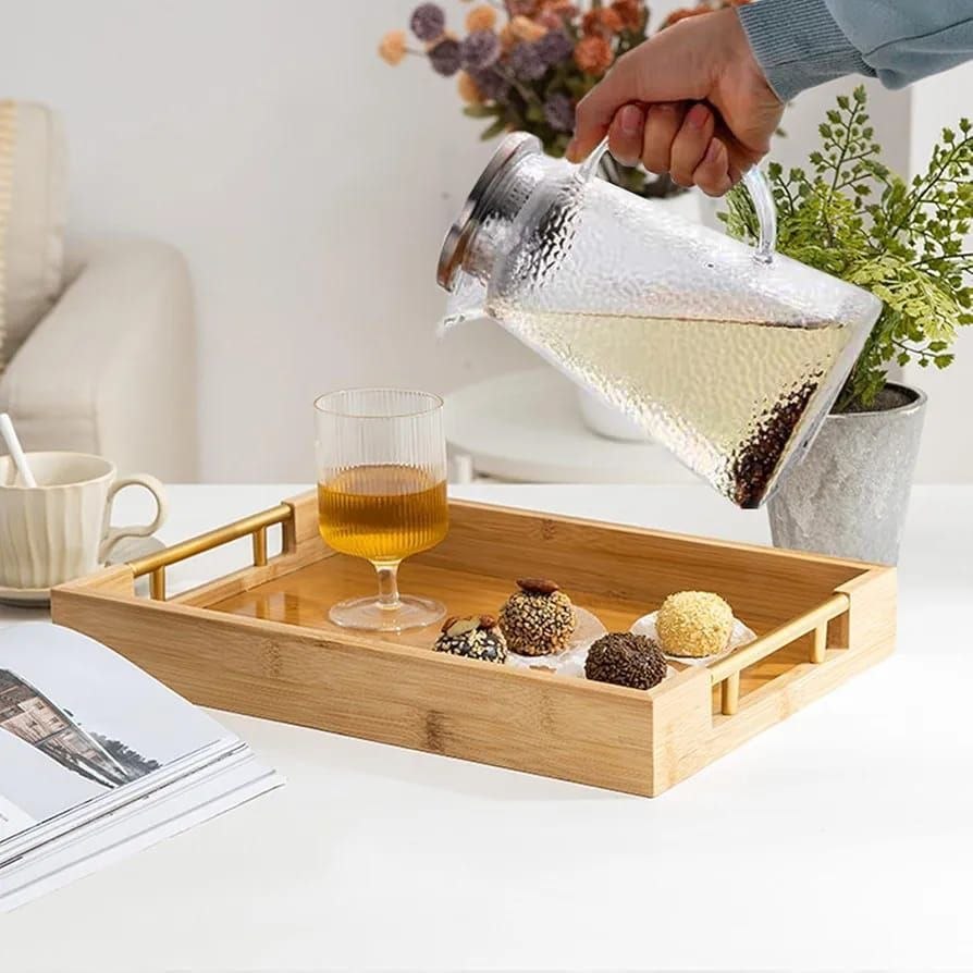 Premium Bamboo Serving Tray Set
