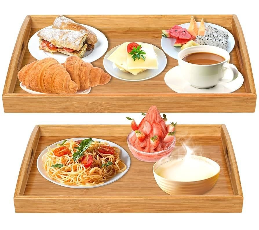 Premium Bamboo Serving Tray Set