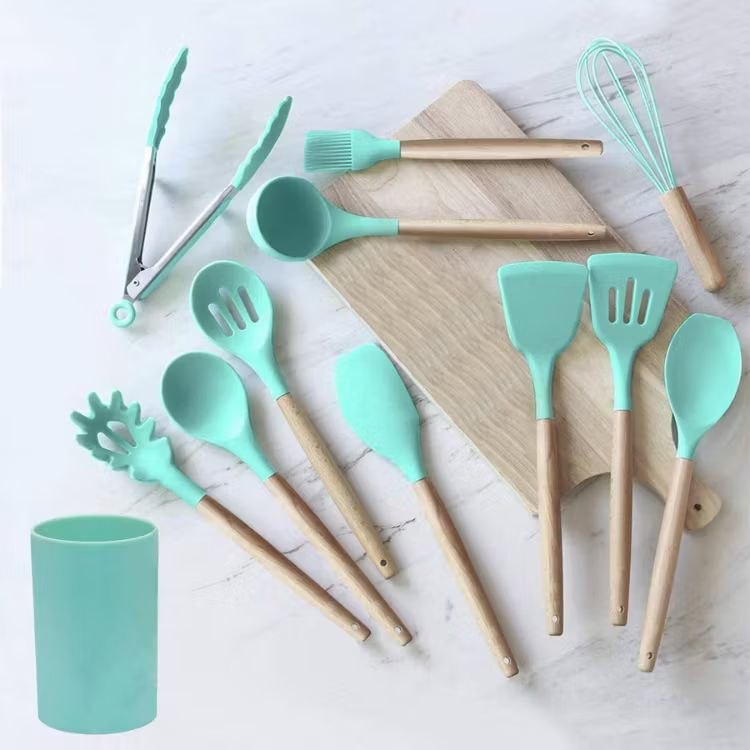 Silicone Kitchen Utensil Set with Holder