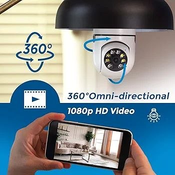 Smart 360° Rotating Bulb Security Camera (WiFi)
