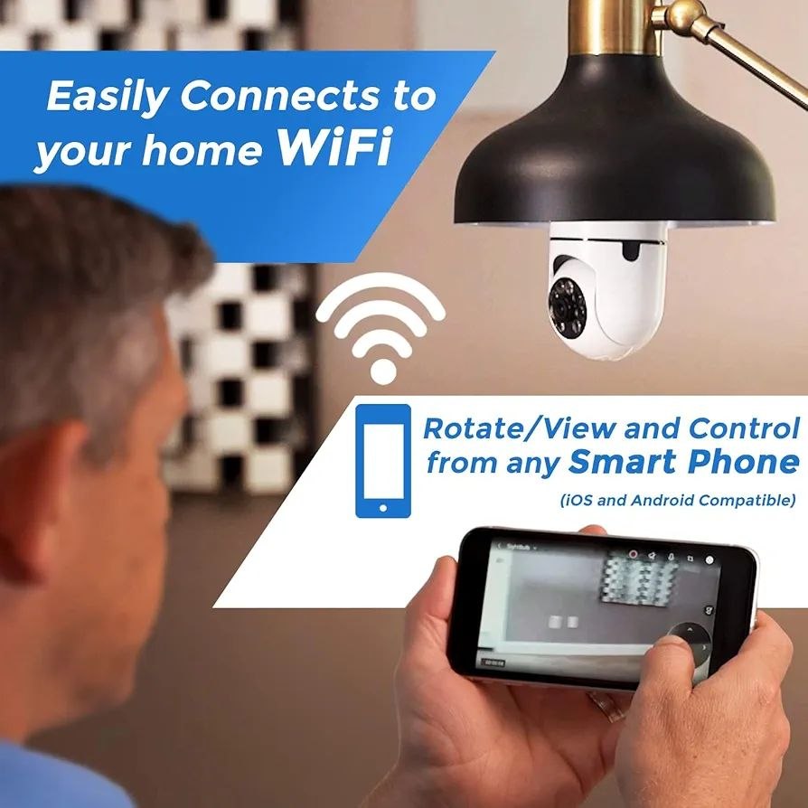 Smart 360° Rotating Bulb Security Camera (WiFi)