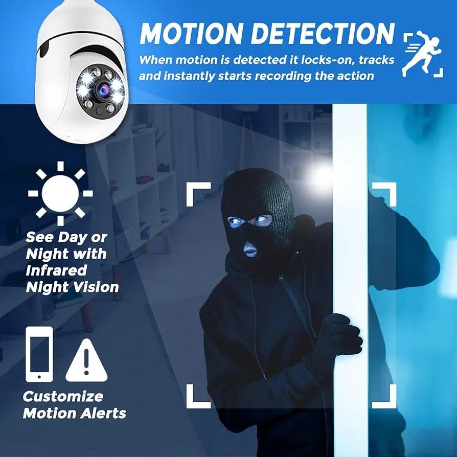 Smart 360° Rotating Bulb Security Camera (WiFi)