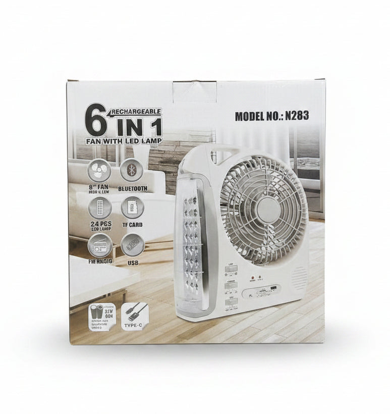 N283 Rechargeable 6-in-1 Cooling Fan