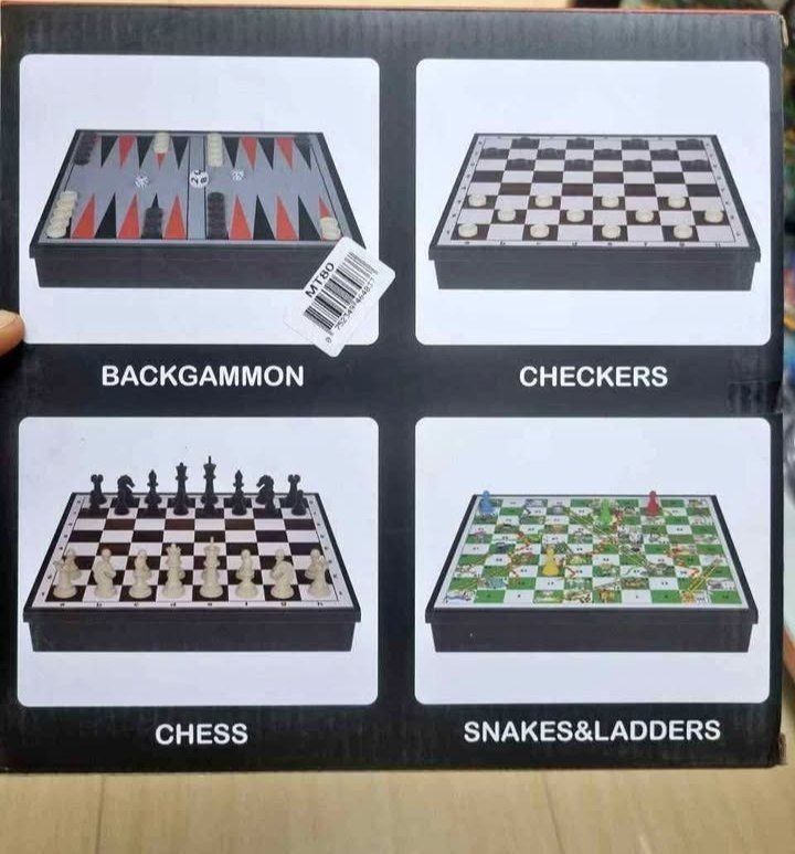 4-in-1 magnetic board game set 