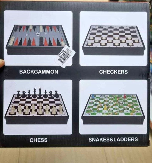 4-in-1 magnetic board game set 