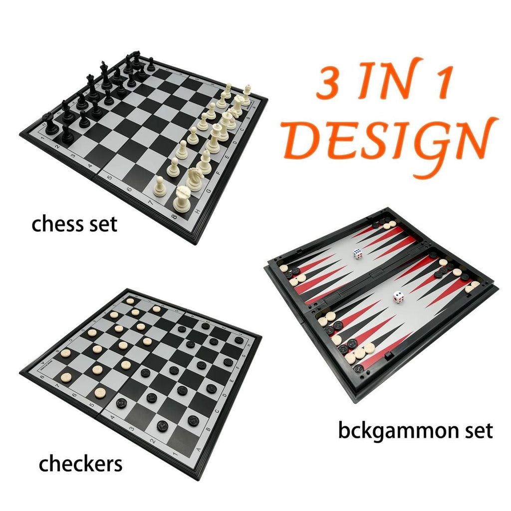 Magnetic 3 in 1 Board Game Set