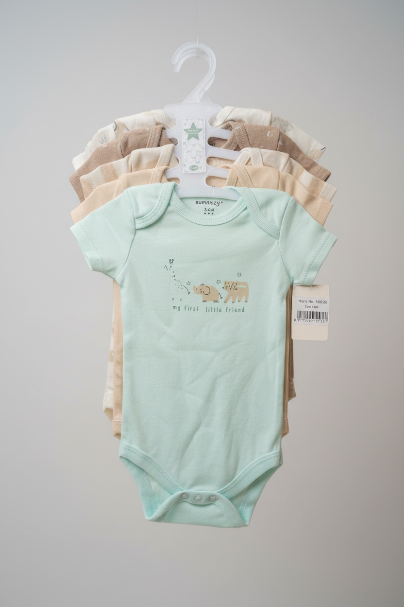 pack of short-sleeve baby onesies