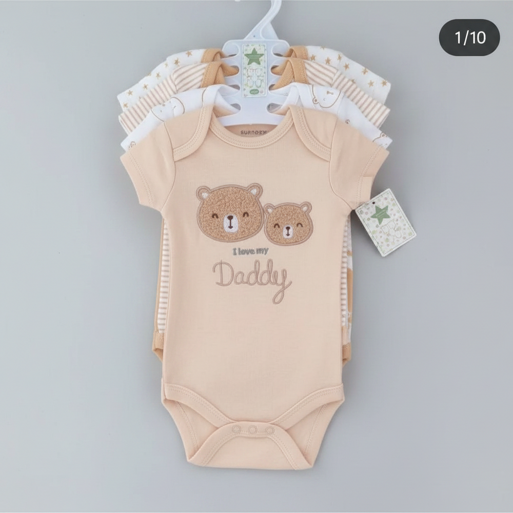 pack of short-sleeve baby onesies