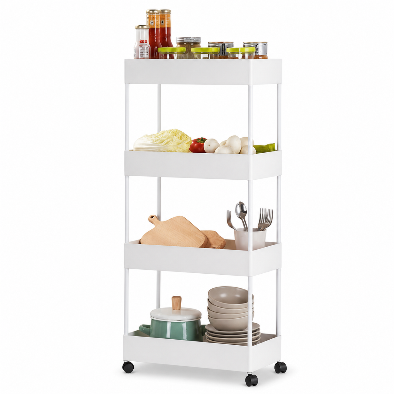 4 Tier Moveable Storage Rack