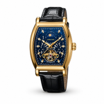 AOKULASIC Blue Tonneau Black Strap Men's Watch – #2031